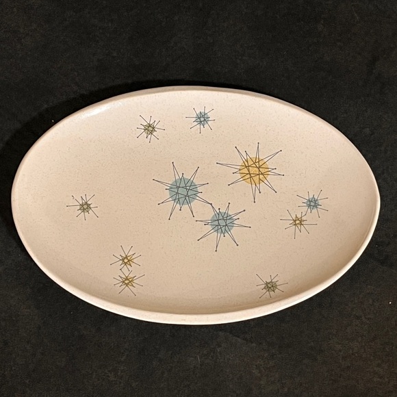 Vintage Atomic Midcentury Franciscan Ware Starburst Oval Serving Dish - Picture 3 of 8